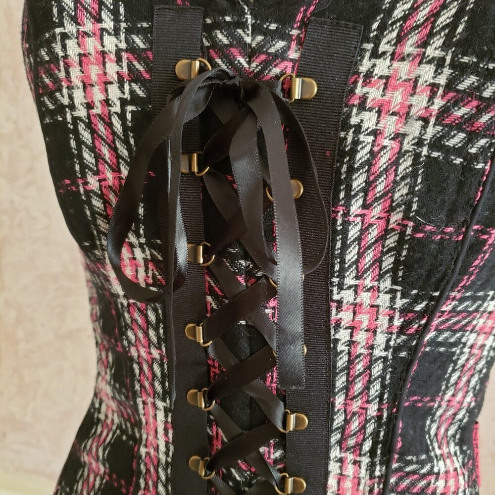 Vintage Tripp NYC Plaid Corset Vest XS - Picture 2 of 11